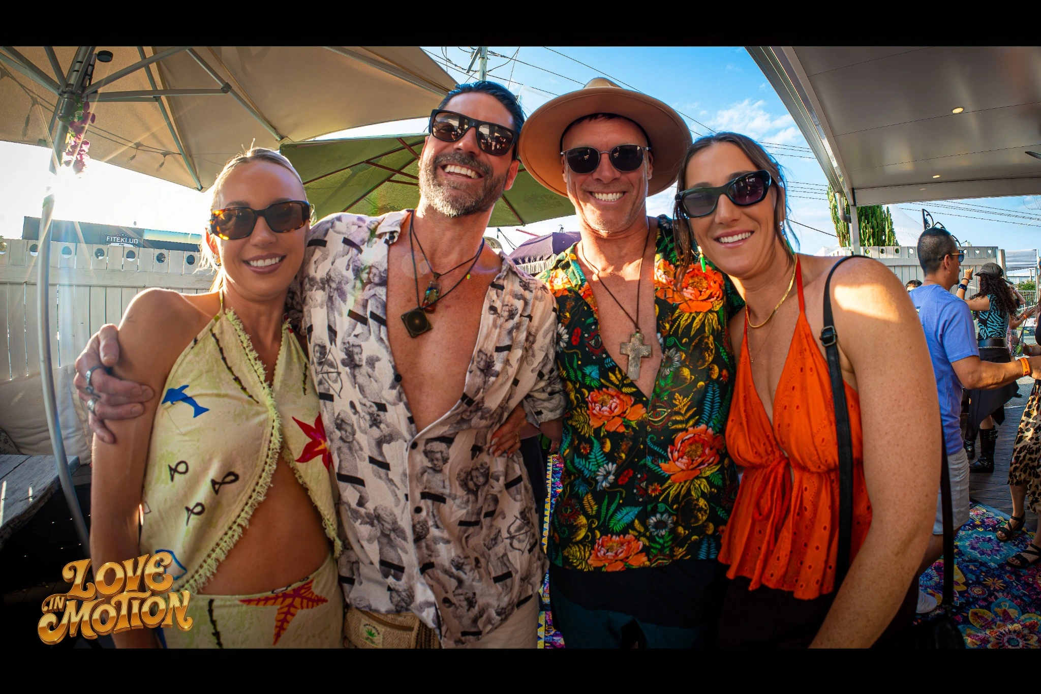 Four friends together at Love in Motion